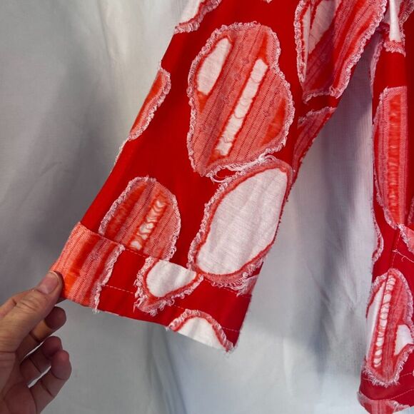 Kaktus Distressed Abstract Artsy Button Front Cardigan Top Size Medium - Picture 7 of 10